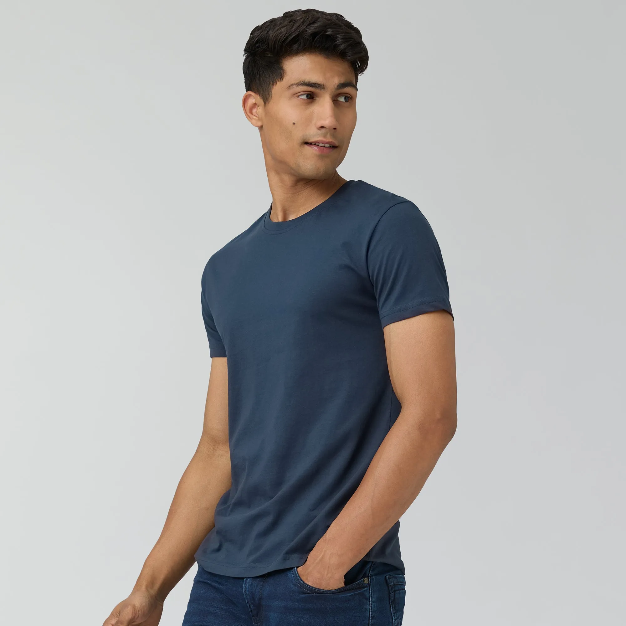 Pace Combed Cotton T-shirts Isle Blue
