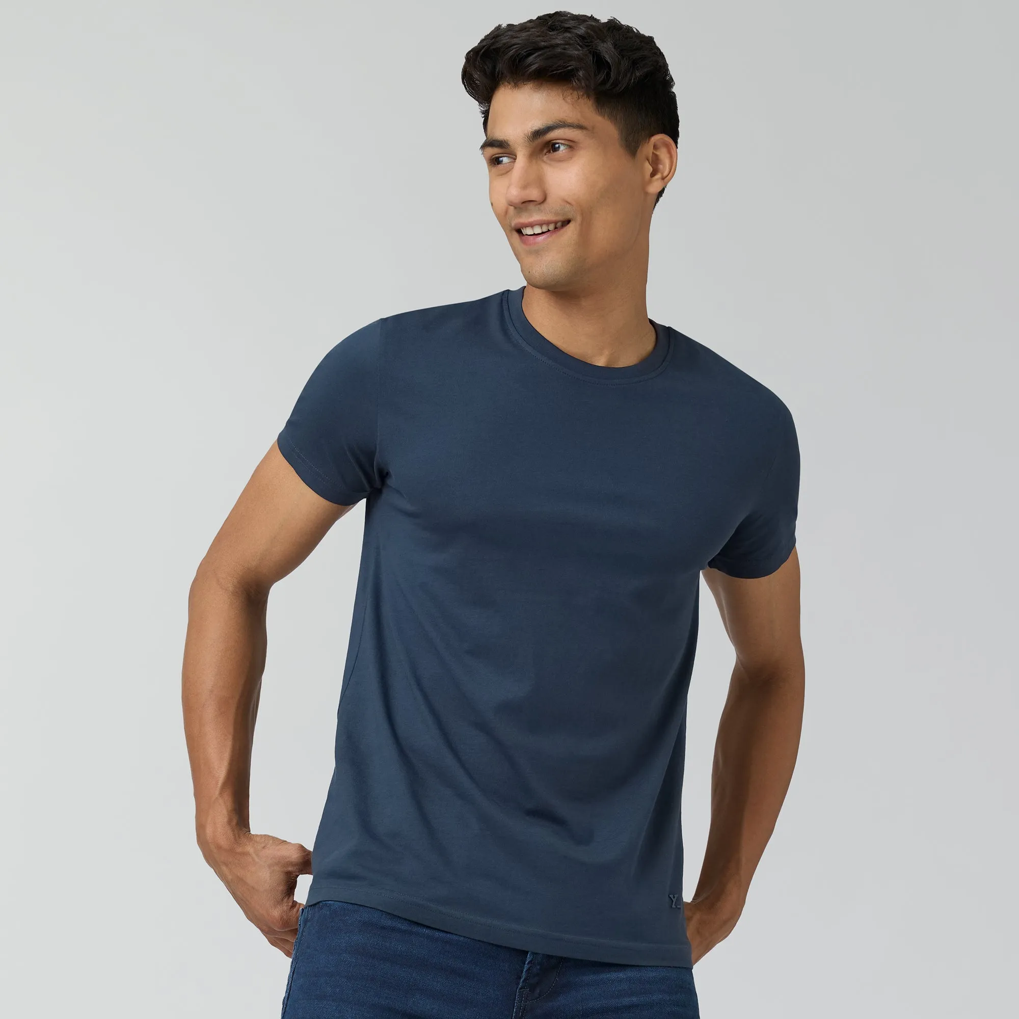 Pace Combed Cotton T-shirts Isle Blue