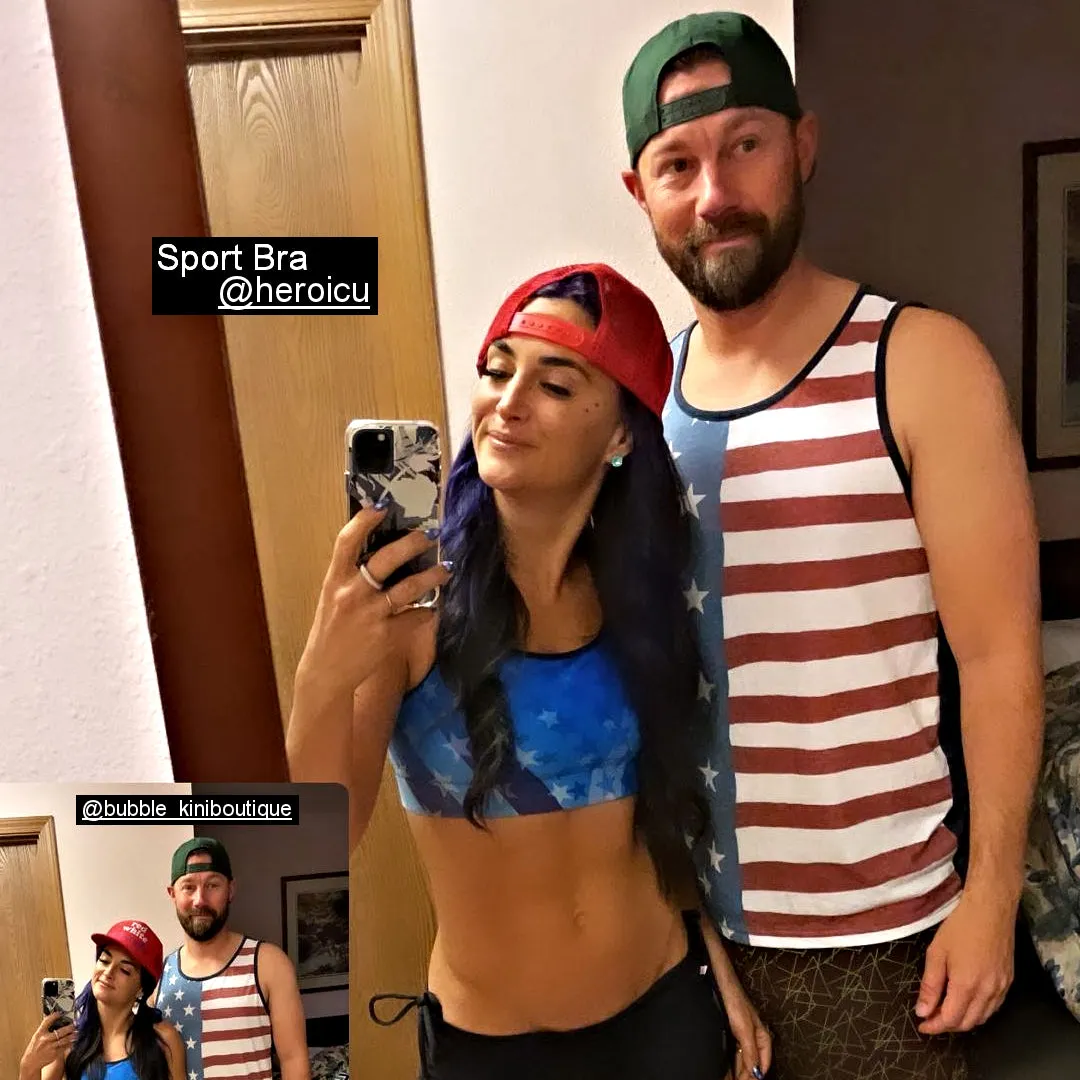 Padded Sports Bra - Proud American USA Flag Pattern by HeroicU