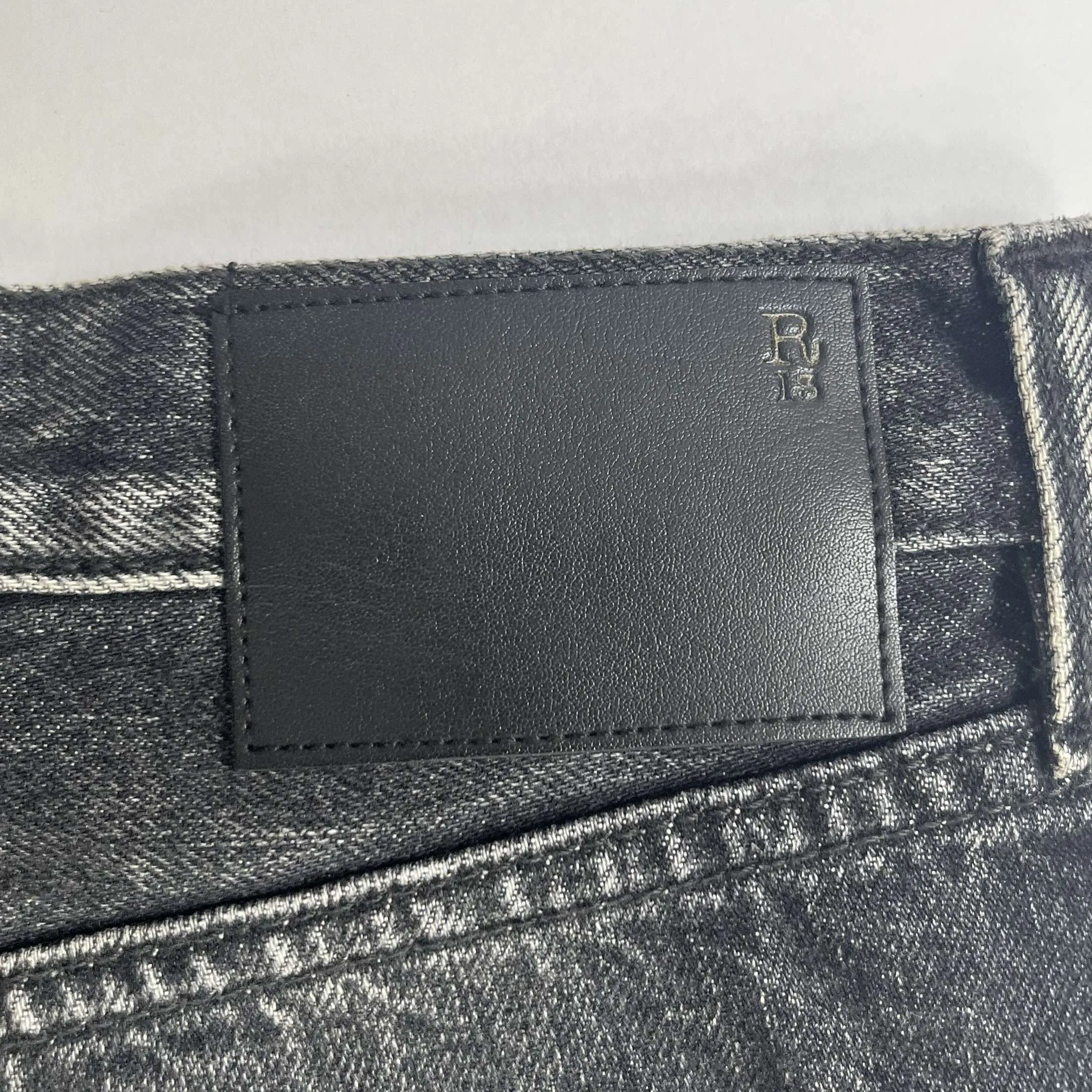 R13 Brand New £935 Washed Black Courtney Slim Jeans 31