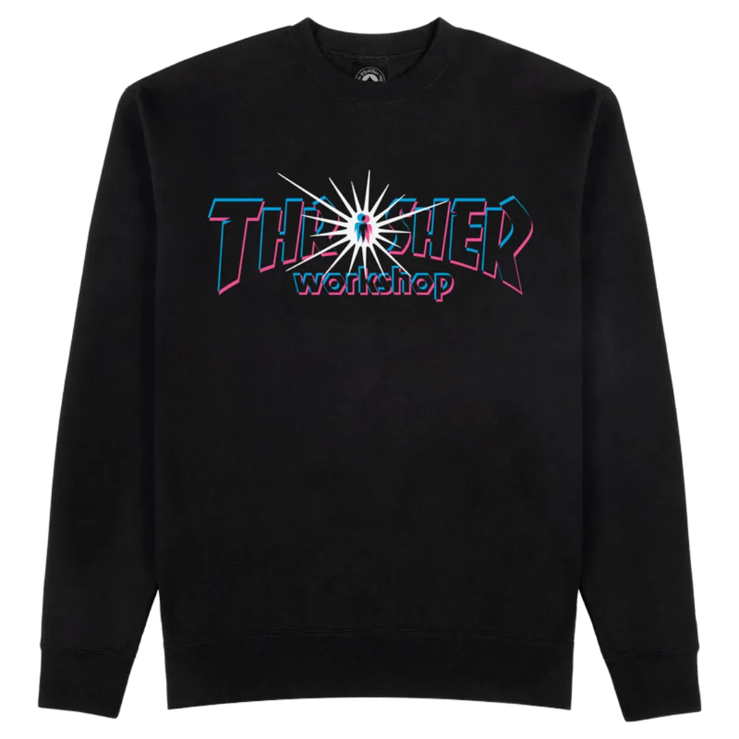 Thrasher x AWS - Nova Crewneck [BLACK]