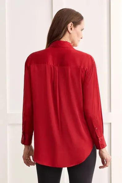 Tri 7935O Satin Button Up Shirt