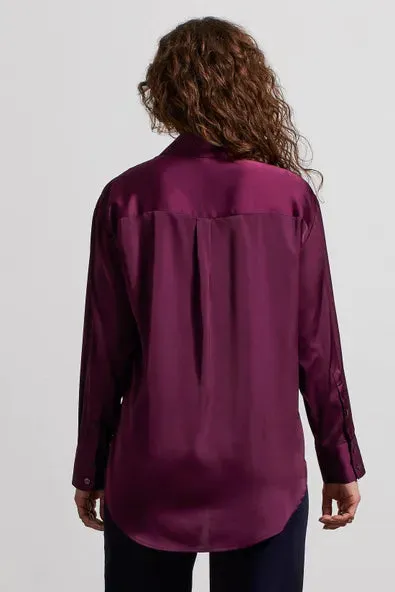 Tri 7935O Satin Button Up Shirt
