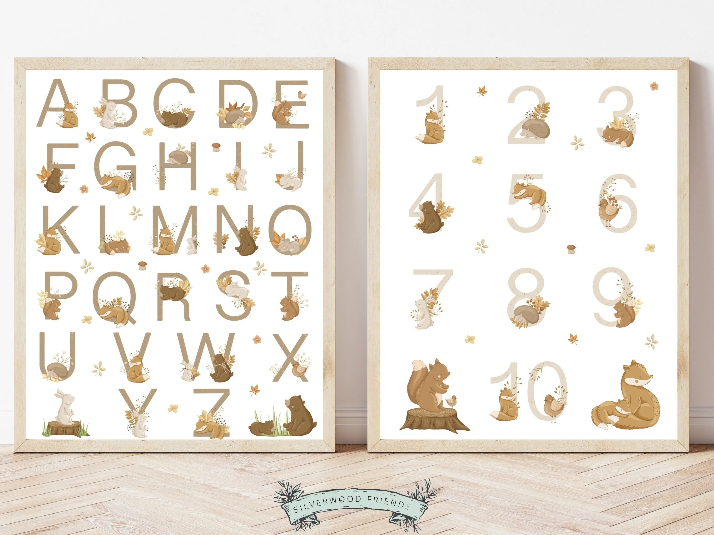 Woodland Alphabet Letters and Number Posters