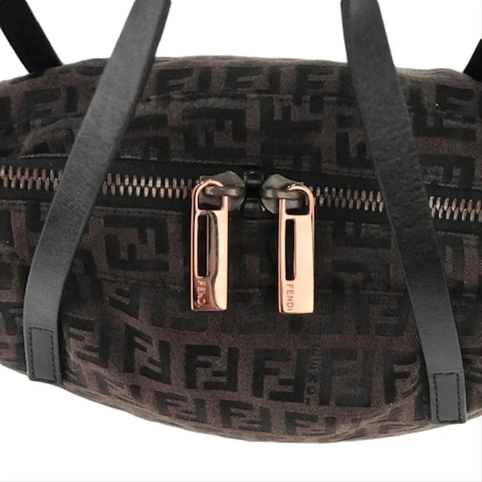 Zuccino Nylon Hand Bag Satchel Bag Brown (Authentic Pre-Owned)