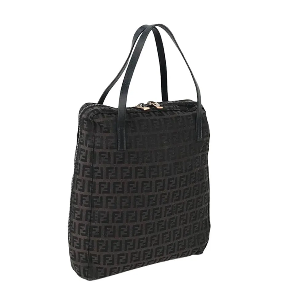 Zuccino Nylon Hand Bag Satchel Bag Brown (Authentic Pre-Owned)